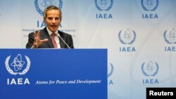 IAEA Director General Rafael Grossi holds a news conference on the opening day of a quarterly meeting of his agency's 35-nation Board of Governors in Vienna, Austria, on November 16, 2022. (Lisa Leutner /Reuters)