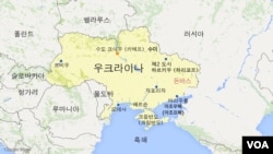우크라이나 주요 도시와 주변 국가들 (클릭하시면 크게 보실 수 있습니다.)