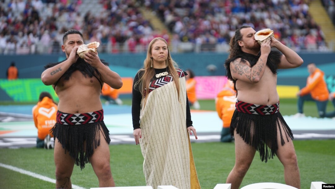 Performers honor Indigenous culture before a match between the U.S. and Vietnam in the 2023 FIFA Women's World Cup at Eden Park in Auckland, New Zealand. (Jenna Watson-USA TODAY Sports)
