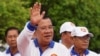 Cambodia’s Prime Minister Hun Sen and president of the ruling Cambodian People’s Party (CPP) at an election campaign for the upcoming national election in Phnom Penh, on July 1, 2023. (Cindy Liu/Reuters)