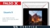Tras el ataque ruso sobre Kiev del 25 de marzo, usuarios en redes han compartido videos con descripciones engañosas. Diseño: Mila Cruz.