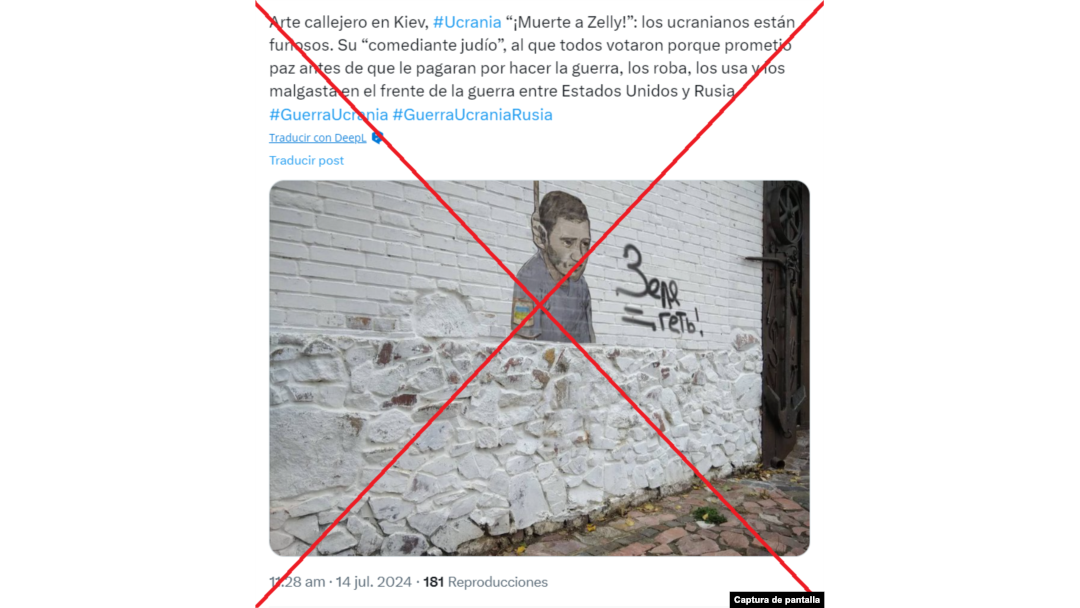 Captura de la desinformación que circula en redes sociales (texto traducido al español).