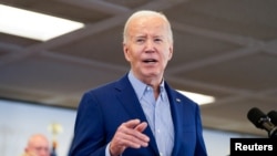 U.S. President Joe Biden delivers remarks at United Steel Workers headquarters in Pittsburgh, Pennsylvania, April 17, 2024. 