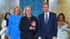 Ukrainian medic Yuliia Paievska receives from first lady Jill Biden and Secretary of State Antony Blinken the International Women of Courage Award at the White House, in Washington D.C., on March 8, 2023. (Manuel Balce Ceneta/AP)