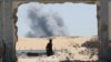 Smoke rises following Israeli strikes, in Khan Younis in the southern Gaza Strip, Aug. 8, 2024. 
