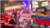 Activistas de Venezuela protestan contra el gobierno del presidente de ese país, Nicolás Maduro, en Times Square, Nueva York, el 19 de septiembre de 2023, durante la celebración de la 78 Asamblea General de la ONU en la ciudad. 