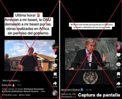 Captura de pantalla de desinformación en TikTok.