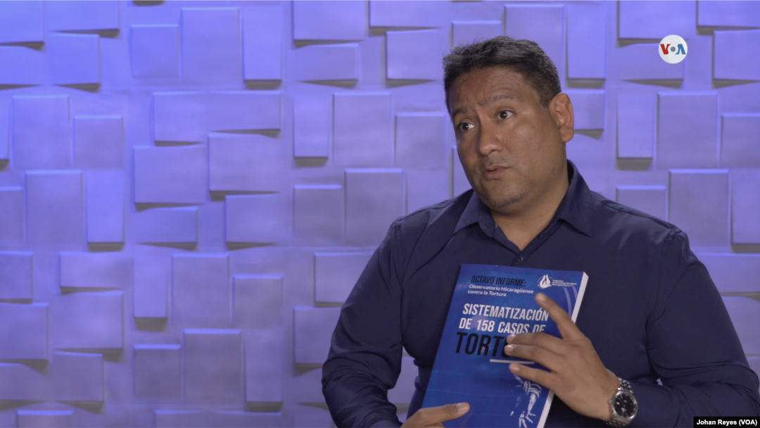 Juan Carlos Arce, abogado y defensor de derechos humanos de la ONG “Nicaragua Nunca Más”, durante una entrevista con la Voz de América en Bogotá, Colombia, el pasado 28 de julio de 2023 en Bogotá, Colombia.