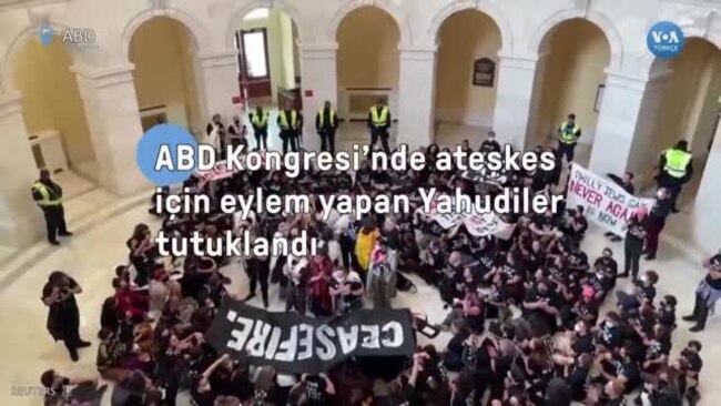 ABD Kongresi'nde ateşkes için eylem yapan Yahudiler tutuklandı 