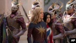 ภาพจากหนัง "The Marvels" ของค่ายดีสนีย์ (Laura Radford/Disney-Marvel Studios via AP)