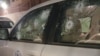Bullet holes are seen on an armored vehicle carrying World Food Program personnel after it came under repeated Israeli gunfire near a military checkpoint, on Aug 27, 2024. (Photo courtesy of WFP)