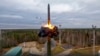 A Yars intercontinental ballistic missile is test-fired from a launch site in Plesetsk as part of Russia's nuclear drills on October 26, 2022. (Russian Defense Ministry Press Service/via AP)