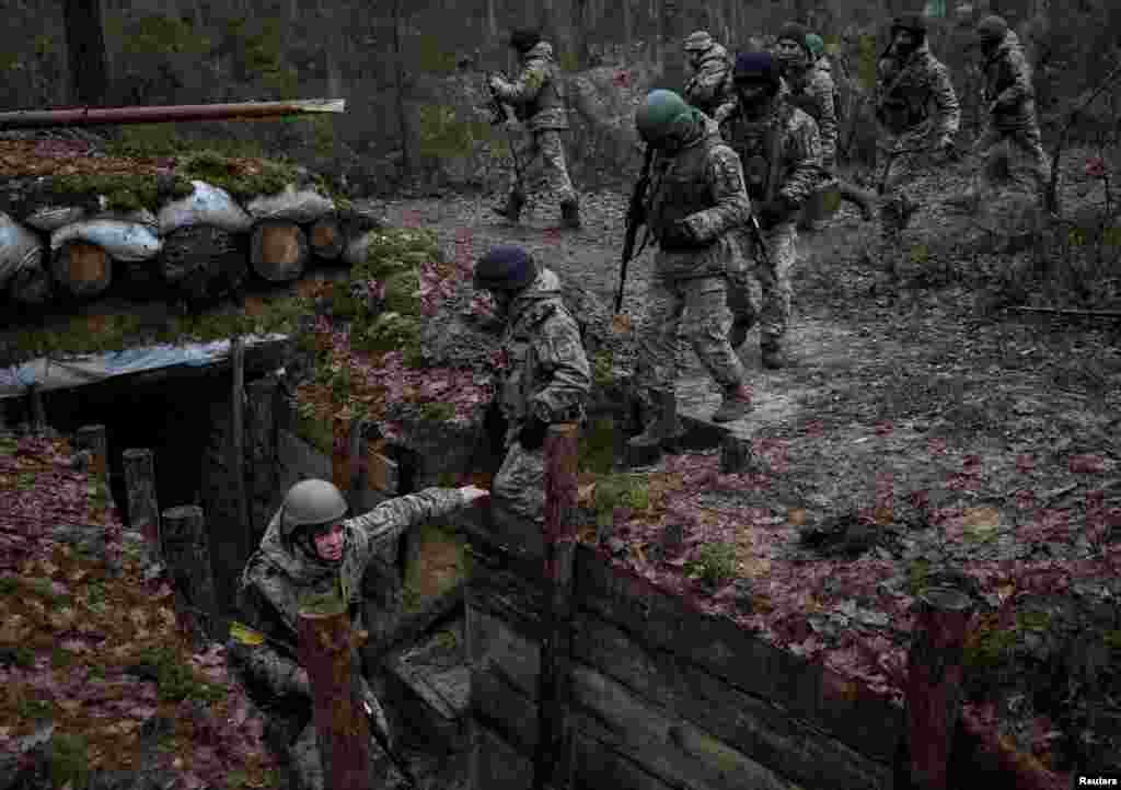 Ukrainian Border Guards are seen at their positions near the border with Belarus, amid Russia's attack on Ukraine in Volyn region, Ukraine.