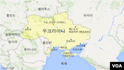 우크라이나(노란 바탕) 주요 도시와 전략 요충지 개요. 서쪽에 있는 르비우에서 북대서양조약기구(NATO·나토) 파견 인력이 우크라이나군을 훈련하고 있다.