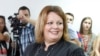 FILE - Public prosecutor Katica Janeva takes an oath as a special prosecutor to investigate claims that the conservative government ordered a massive wiretapping operation, Skopje, Macedonia, Sept. 16, 2015. Janeva unexpectedly resigned in July.