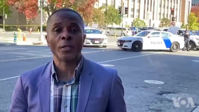 Bobangi ya likama ya bombe bozali kokoba na immeuble ya VOA na Washington DC