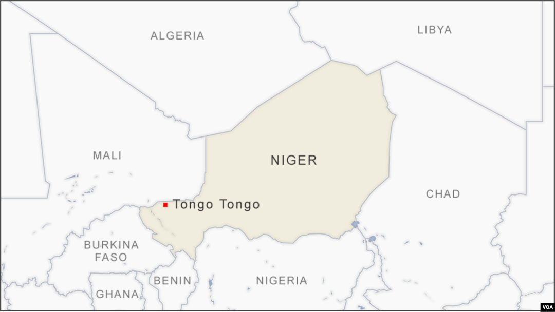 Map of NIger and surrounding countries.