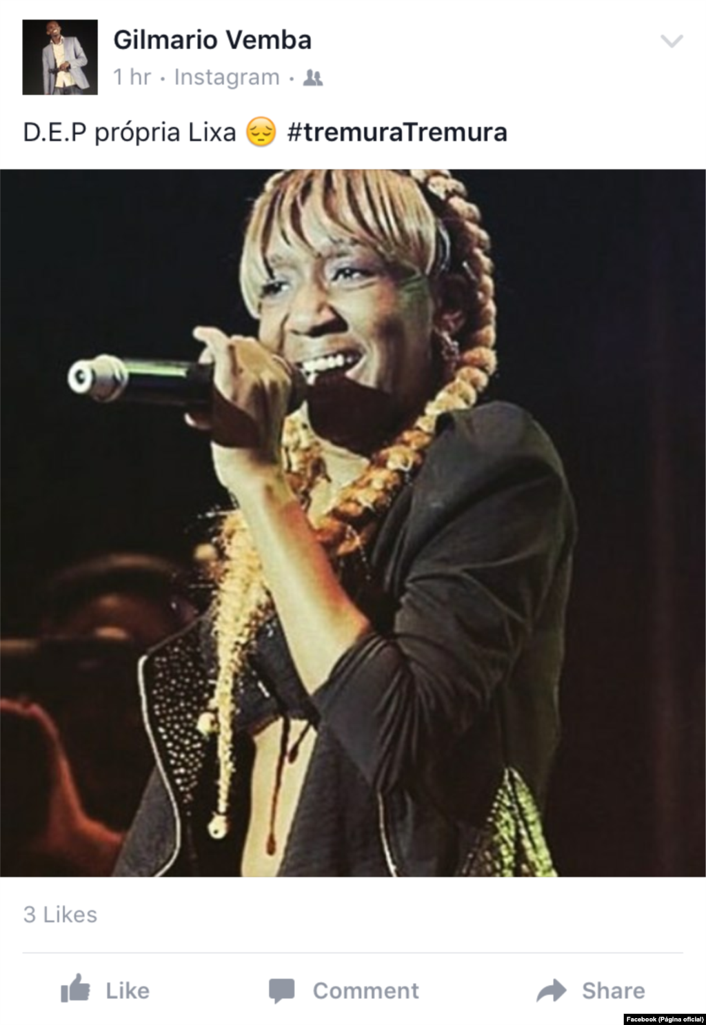 Cantores reagem à morte da kudurista Própria Lixa