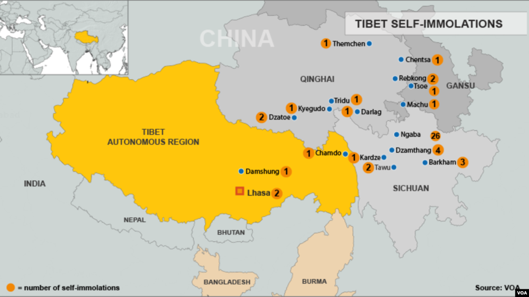 Tibetan Self-Immolations, Updated August 27, 2012