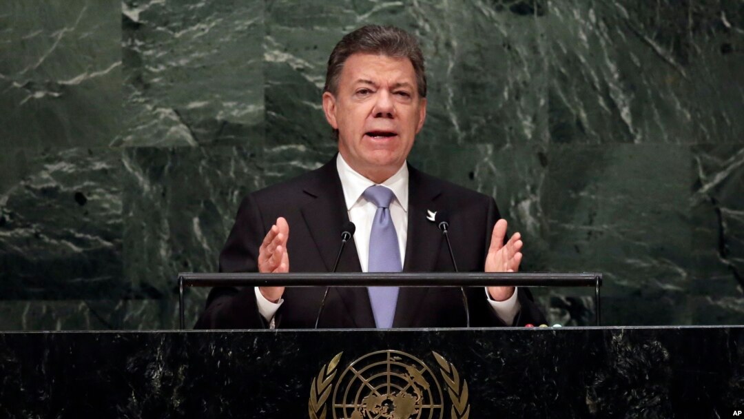 El presidente de Colombia, Juan Manuel Santos, prometió a la Asamblea General de la ONU regresar el próximo año como presidente de un país "en paz y reconciliado".