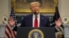 Presidente dos Estados Unidos, Donald Trump, na Sala Roosevelt, na Casa Branca, Washington