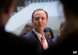 FILE - Rep. Adam Schiff, D-Calif., speaks to reporters, March 22, 2018.