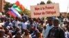 People show their support for Burkina Faso's new military leader Ibrahim Traore and demand the French ambassador's departure at the Place de la Nation in Ouagadougou on January 20, 2023. (Vincent Bado/Reuters)