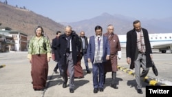 Foreign Secretary of Bhutan Aum Pema Choden and Vinay Mohan Kwatra, Foreign Secretary of India. Photo Credit: Indiainbhutan Twitter 