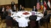 U.S. President Barack Obama holds a meeting on South Sudan and counterterrorism issues with African heads of state at his hotel in Addis Ababa, Ethiopia, July 27, 2015. 
