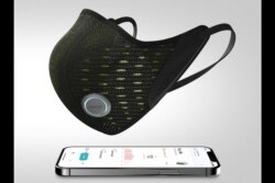 AirPop Active+ mask has a built-in sensor to record breathing info, temperature and humidity.