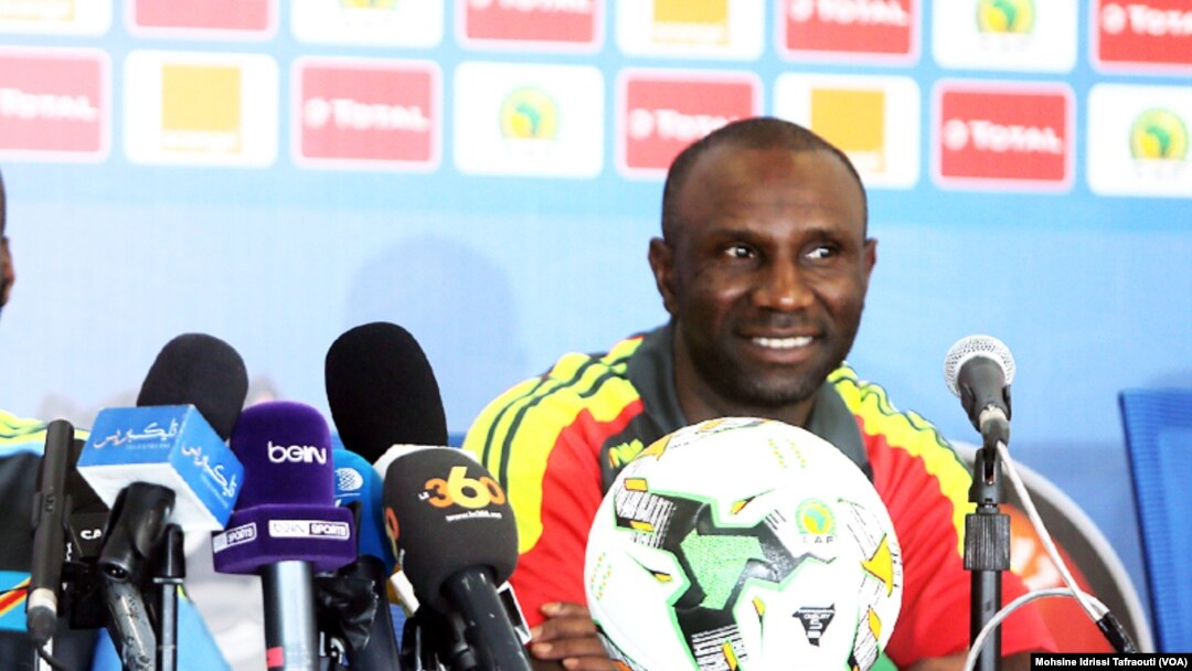 Florent Ibenge, sélectionneur ya équipe ya RDC, na Oyem, Gabon, le 15 janvier 2017.
