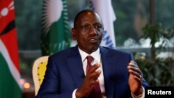 Rais wa Kenya William Ruto akizungumza wakati wa mahojiano na Reuters kandoni mwa Mkutano wa Wakuu wa Nchi za Afrika wa IDA mjini Nairobi.