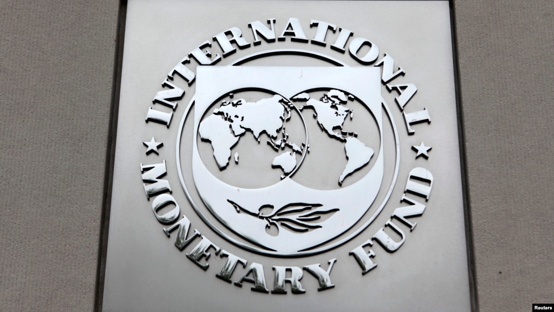 FILE - The International Monetary Fund (IMF) logo is seen at the IMF headquarters building. 