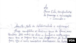 Carta a Nuno Dala, primeira página