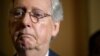 FILE - Senate Majority Leader Mitch McConnell speaks to the media during a news conference following a Senate policy luncheon on Capitol Hill.