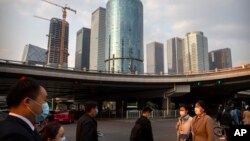 資料照：北京中央商業區街頭