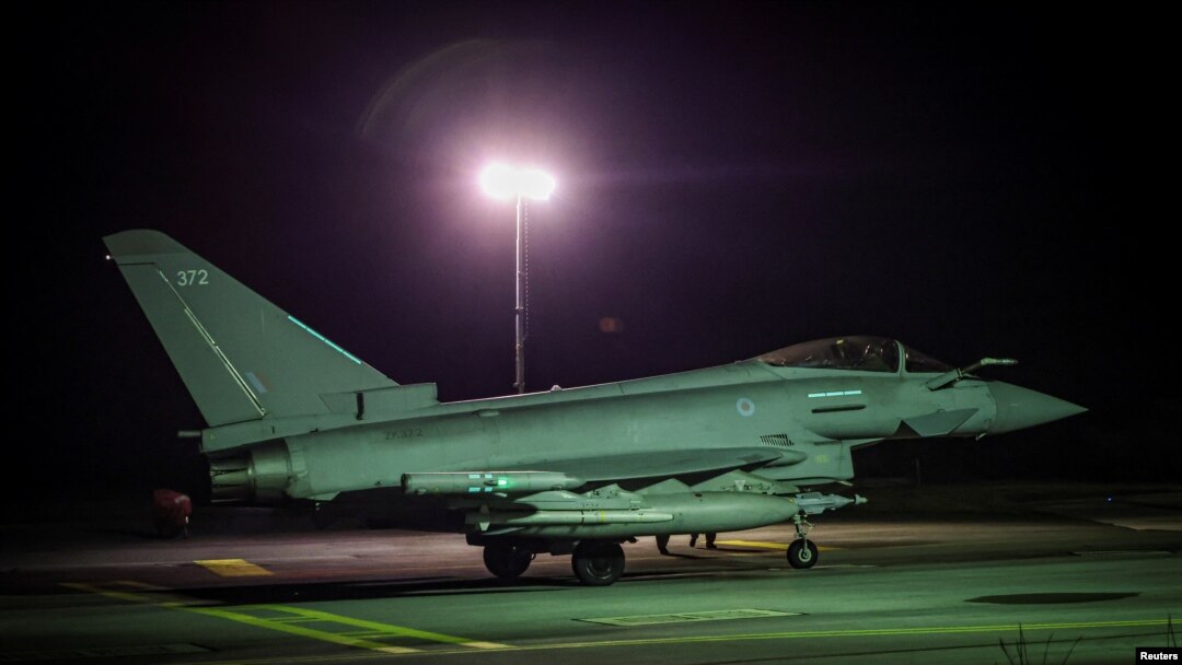 เครื่องบิน RAFเดินทางกลับมายังฐานหลังโจมตีกลุ่มฮูตีในเยเมน 4 ก.พ. 2024
RAF/UK MOD/Handout via REUTERS THIS IMAGE HAS BEEN SUPPLIED BY A THIRD PARTY. NO RESALES. NO ARCHIVES. MANDATORY CREDIT