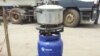 Africa and Oando plan to distribute 20 million of these three-kilogram gas cylinders to Nigerian homes within the next five years, Lagos, Nigeria. (Nicholas Ibekwe/VOA)