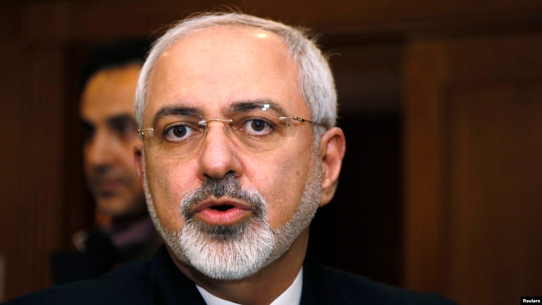 FILE - Iranian Foreign Minister Mohammad Javad Zarif talks with reporters in Geneva, Switzerland. 