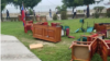 Furniture litters the ground after being dragged out of the Haitian Senate by opposition senators, May 30, 2019. 