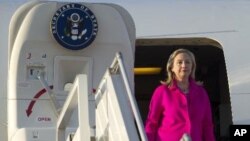 U.S. Secretary of State Hillary Clinton in Naypyidaw, Burma, Nov. 30, 2011.