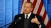 FILE - John Allen, U.S. special presidential envoy for the global coalition to counter the Islamic State group, speaks during a press conference in Baghdad, Iraq.