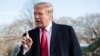 El presidente de EE.UU., Donald Trump, habla con periodistas antes de partir en el helicóptero Marine One desde el Jardín Sur de la Casa Blanca, el 28 de marzo de 2019.
